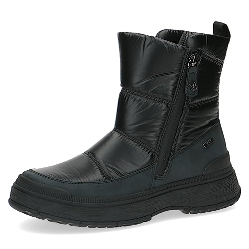 CAPRICE Damen Winterstiefeletten ohne Absatz Airmotion mit Reißverschluss Gefüttert Weite G, Schwarz (Black Comb), 37.5 EU von CAPRICE