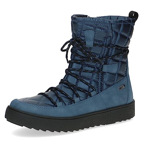 CAPRICE Damen Winterstiefeletten zum Schnüren Airmotion Gefüttert mit Reißverschluss Weite G, Blau (Ocean Comb), 41 EU von CAPRICE
