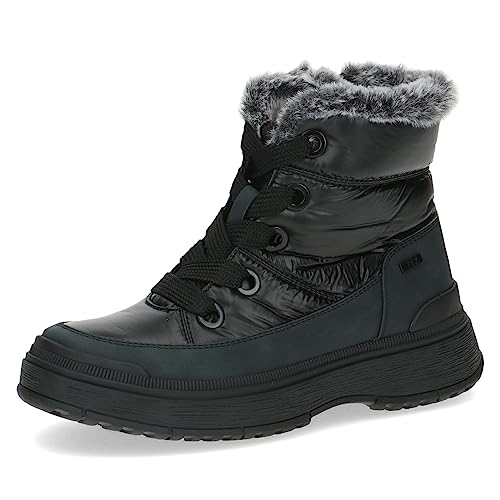 CAPRICE Damen Winterstiefeletten zum Schnüren Airmotion Gefüttert mit Reißverschluss Weite G, Schwarz (Black Comb), 40 EU von CAPRICE