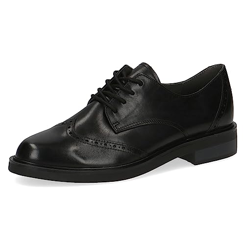 CAPRICE Damen Schnürschuhe aus Leder mit Blockabsatz, Schwarz (Black Nappa), 40.5 EU von CAPRICE