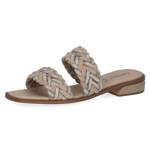 CAPRICE Damen Pantoletten Glitzer Elegant, Braun (Taupe Suede), 40 EU von CAPRICE