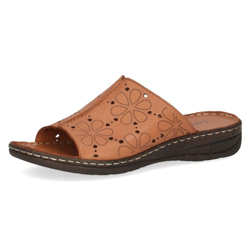 CAPRICE Damen Pantoletten aus Leder mit Fußbett, Braun (Nut Nappa), 40 EU von CAPRICE