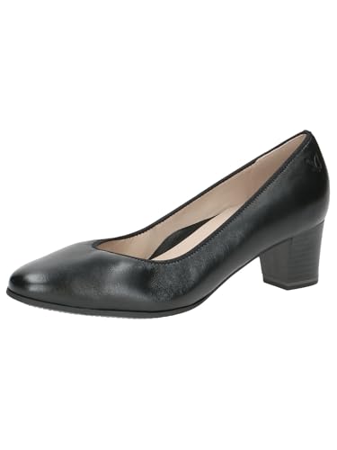 CAPRICE Damen Pumps aus Leder mit Blockabsatz, Schwarz (Black Nappa), 40.5 EU von CAPRICE