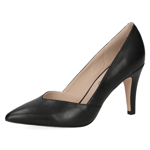 CAPRICE Damen Pumps aus Leder mit Trichterabsatz, Schwarz (Black Nappa), 37.5 EU von CAPRICE