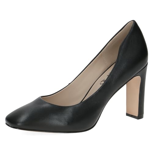 CAPRICE Damen Pumps aus Leder mit Blockabsatz, Schwarz (Black Nappa), 36 EU von CAPRICE