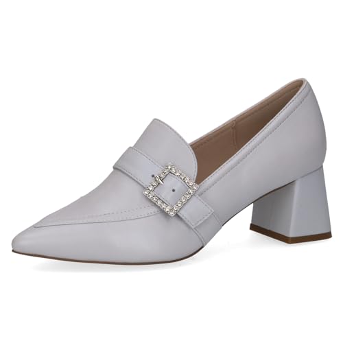 Caprice Damen Pumps aus Leder mit Glitzerschnalle, Grau (Lt.Blue Perl), 40.5 EU von CAPRICE
