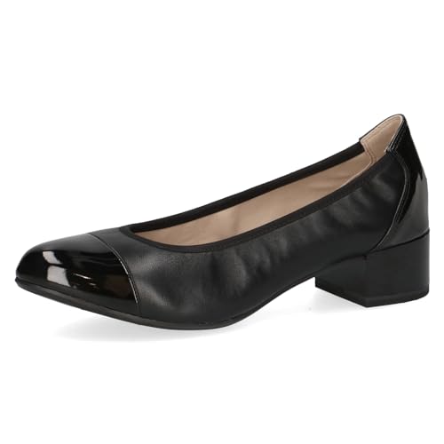 CAPRICE Comfort Damen Pumps Kleiner Absatz Elegant, Schwarz (Black Nappa), 36 EU von CAPRICE