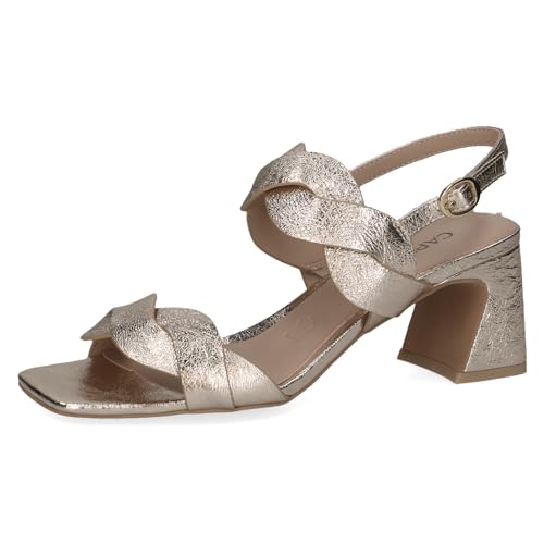 CAPRICE Damen Sandalen mit Absatz aus Leder Festlich, Gold (Lt.Gold Metal.), 37 EU von CAPRICE