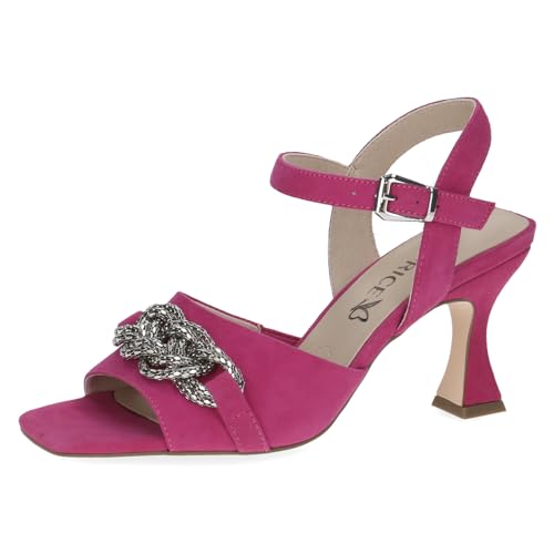 CAPRICE Damen Sandalen mit Absatz aus Leder mit Riemchen, Lila (Fuchsia Suede), 39 EU von CAPRICE