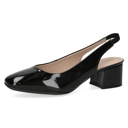 CAPRICE Damen Slingpumps aus Leder mit Lack, Schwarz (Black Patent), 37 EU von CAPRICE