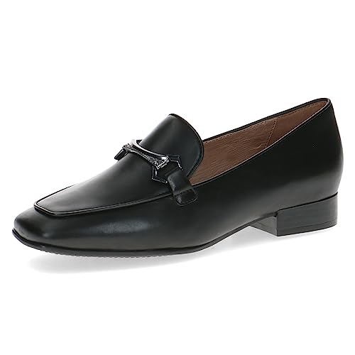 CAPRICE Damen Loafer ohne Absatz Memotion aus Leder Elegant Weite G, Schwarz (Black Nappa), 36 EU von CAPRICE