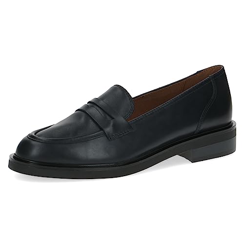 CAPRICE Damen Slipper aus Leder mit Blockabsatz, Blau (Ocean Nappa), 39 EU von CAPRICE