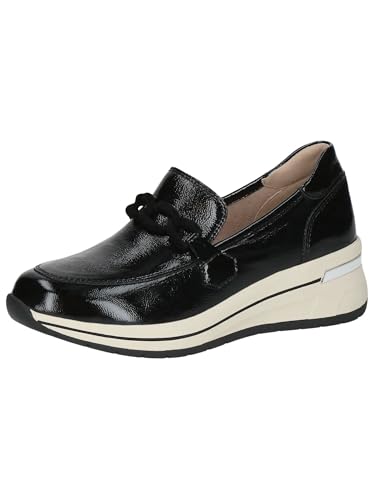 CAPRICE Comfort Damen Slipper aus Leder mit Keilabsatz, Schwarz (Black Naplak), 40 EU CAPRICE Comfort Damen Slipper aus Leder mit Keilabsatz, Schwarz (Black Naplak), 40 EU von CAPRICE