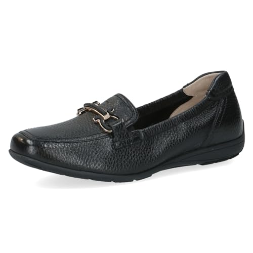 CAPRICE Damen Slipper aus Leder mit Schnalle, Schwarz (Black Deer), 36 EU von CAPRICE