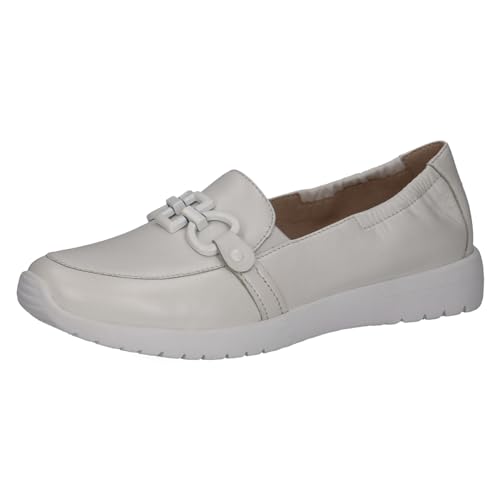 CAPRICE Damen Slipper aus Leder Bequem, Weiß (White Softnap.), 36 EU von CAPRICE