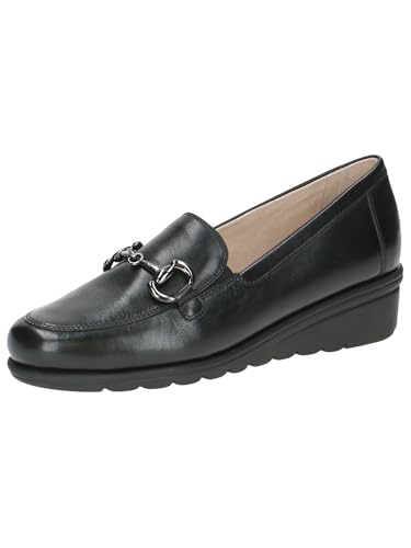 CAPRICE Damen Slipper aus Leder mit Keilabsatz, Schwarz (Black Nappa), 39 EU von CAPRICE