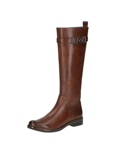 CAPRICE Damen Hohe Stiefel mit Absatz aus Leder Elegant, Braun (Cognac Nappa), 38.5 EU von CAPRICE