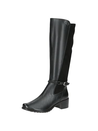 CAPRICE Damen Hohe Stiefel mit Absatz mit Schnalle Kniehoch, Schwarz (Black Comb), 37.5 EU von CAPRICE