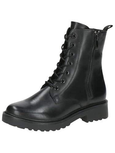 CAPRICE Damen Stiefeletten zum Schnüren aus Leder mit Reißverschluss, Schwarz (Black Nappa), 41 EU von CAPRICE
