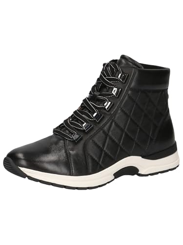 CAPRICE Damen Sneaker hoch aus Leder zum Schnüren, Schwarz (Black Nappa), 39 EU von CAPRICE