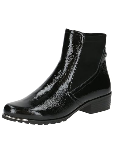 CAPRICE Damen Stiefeletten mit Absatz mit Reißverschluss Spitz, Schwarz (Black Naplak), 40.5 EU von CAPRICE