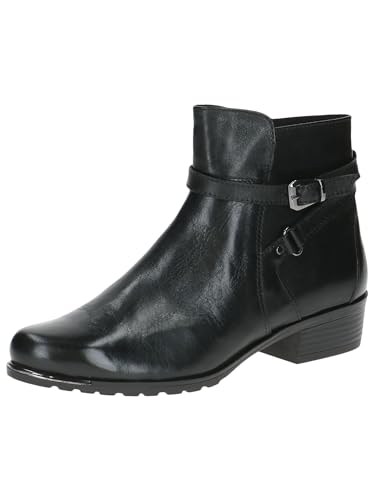 CAPRICE Damen Stiefeletten mit Absatz aus Leder mit Schnalle, Schwarz (Black Nappa), 38.5 EU von CAPRICE