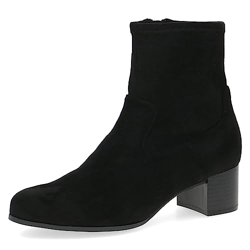 CAPRICE Damen Stiefeletten mit Absatz mit Reißverschluss Vegan, Schwarz (Black Stretch), 36 EU von CAPRICE