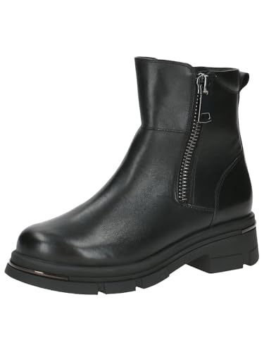 CAPRICE Damen Stiefeletten mit Absatz aus Leder mit Reißverschluss, Schwarz (Black Nappa), 36 EU von CAPRICE