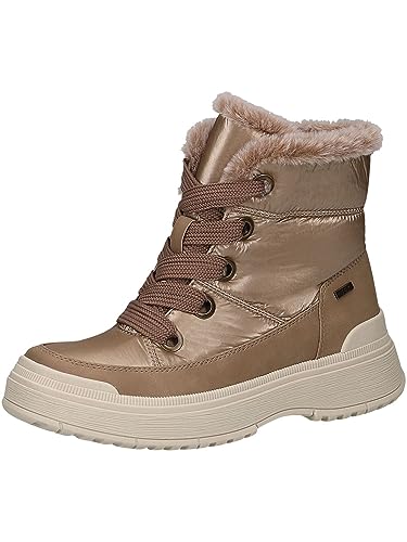 CAPRICE Damen Winterstiefeletten zum Schnüren Airmotion Gefüttert mit Reißverschluss Weite G, Braun (Mud Comb), 37 EU von CAPRICE