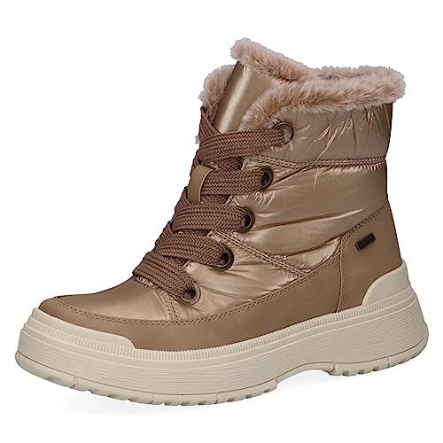 CAPRICE Damen Winterstiefeletten zum Schnüren Airmotion Gefüttert mit Reißverschluss Weite G, Braun (Mud Comb), 38.5 EU von CAPRICE