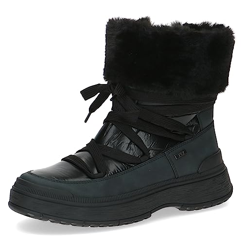 CAPRICE Damen Winterstiefeletten zum Schnüren Gefüttert Fell Weite G, Schwarz (Black Comb), 38.5 EU von CAPRICE
