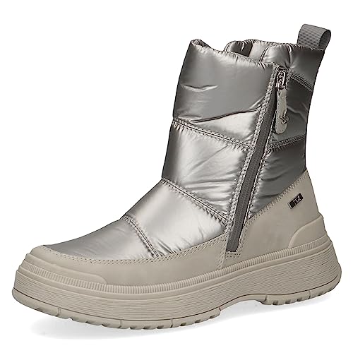 CAPRICE Damen Winterstiefeletten ohne Absatz Airmotion mit Reißverschluss Gefüttert Weite G, Beige (Warm Grey Co), 38.5 EU von CAPRICE