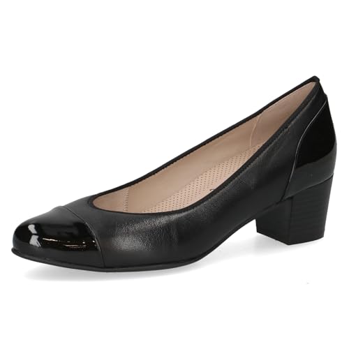 Caprice Comfort Damen Pumps mit Blockabsatz Mehrweite H, Schwarz (Black Comb), 39 EU von CAPRICE