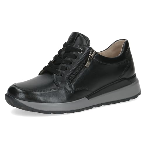 Caprice Comfort Damen Sneaker flach aus Leder Mehrweite H, Schwarz (Black Nappa), 40 EU von CAPRICE