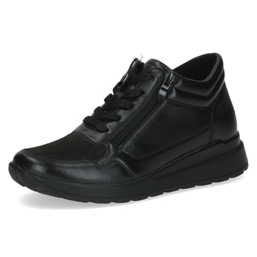 Caprice Comfort Damen Sneaker flach mit Reißverschluss Mehrweite H, Schwarz (Black Comb), 36 EU von CAPRICE
