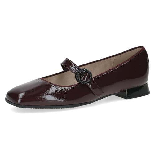 Caprice Damen Ballerinas aus Leder Kleiner Absatz, Rot (Bord. Naplak), 39 EU von CAPRICE