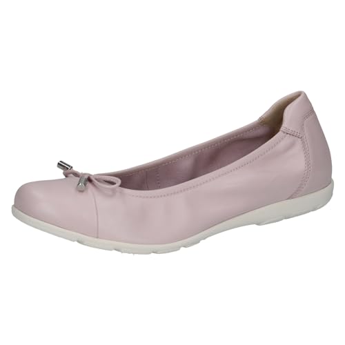 CAPRICE Damen Ballerinas aus Leder mit Schleife, Rosa (Lt.Purple Perl), 42 EU von CAPRICE