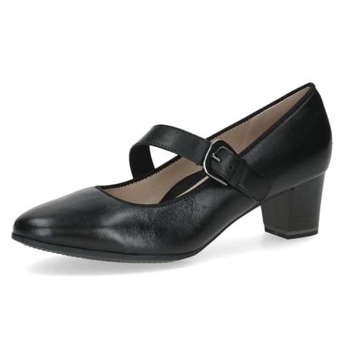 Caprice Damen Pumps aus Leder mit Riemen, Schwarz (Black Nappa), 36.5 EU von CAPRICE