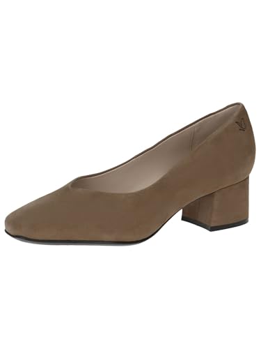CAPRICE Damen Pumps aus Leder Kleiner Absatz, Grün (Olive Pearl), 36 EU von CAPRICE