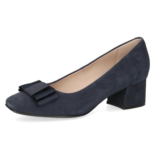 CAPRICE Damen Pumps aus Leder mit Trapezabsatz, Blau (Ocean Suede), 37 EU von CAPRICE