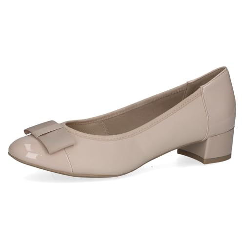 CAPRICE Damen Pumps mit Blockabsatz mit Schleife, Beige (Beige Comb I), 39 EU von CAPRICE