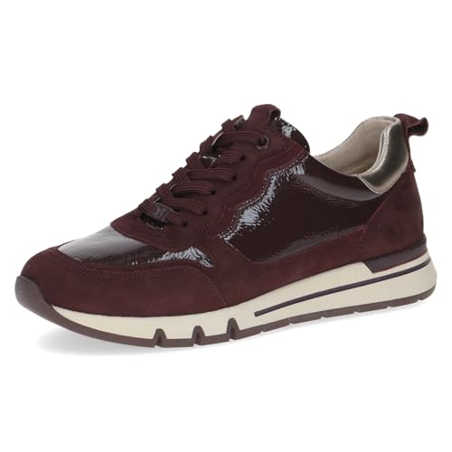 Caprice Comfort Damen Sneaker flach aus Leder Mehrweite H, Rot (Bordeaux Comb), 40 EU Caprice Comfort Damen Sneaker flach aus Leder Mehrweite H, Rot (Bordeaux Comb), 40 EU von CAPRICE