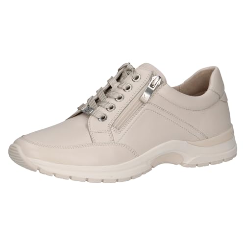 CAPRICE Damen Sneaker flach aus Leder mit Reißverschluss, Elfenbein (Offwhite Soft), 39 EU von CAPRICE