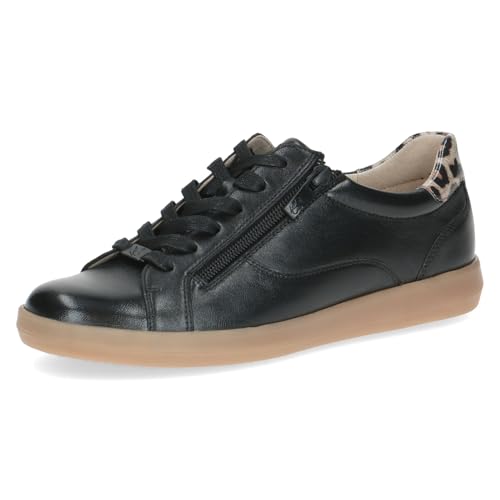 Caprice Damen Sneaker flach aus Leder zum Schnüren, Schwarz (Black Nappa), 37.5 EU von CAPRICE