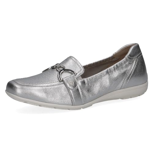 Caprice Damen Mokassins aus Leder mit Schnalle, Silber (Silver Metal.), 39 von CAPRICE