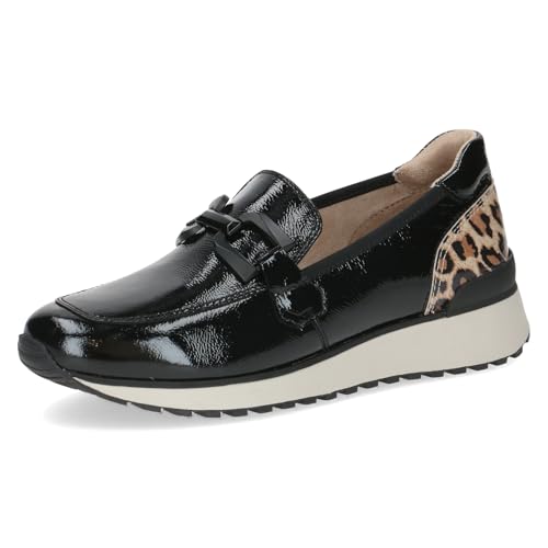 Caprice Damen Slipper aus Leder Bequem, Schwarz (Black Naplak), 36 EU von CAPRICE