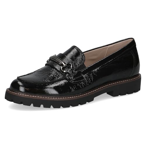 Caprice Damen Slipper aus Leder mit Zierschnalle, Schwarz (Black Naplak), 41 EU von CAPRICE