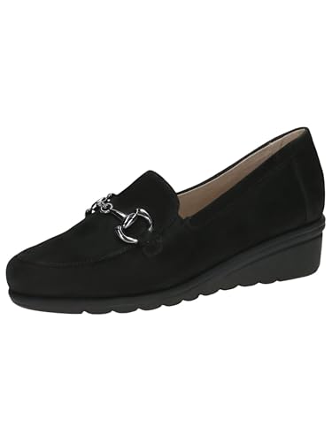 CAPRICE Damen Slipper aus Leder mit Keilabsatz, Schwarz (Black Pearl), 41 EU von CAPRICE