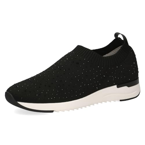 CAPRICE Damen Slip On Sneaker Ohne Schnüren zum Schlüpfen, Schwarz (Black Knit), 36 EUR von CAPRICE