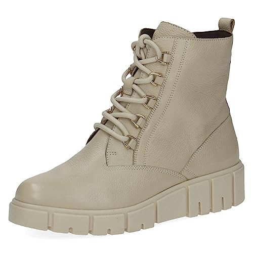 CAPRICE Damen Stiefeletten zum Schnüren Airmotion aus Leder mit Reißverschluss Weite G, Beige (Ecru Nappa), 36 EU von CAPRICE